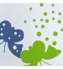 Beautiful green blue white color flying butterfly geometric small cicrles natural elegant look roller blind